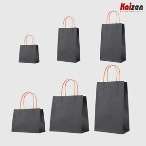Set 50 c Túi giấy Kraft màu đen nhiều size, sẵn hàng