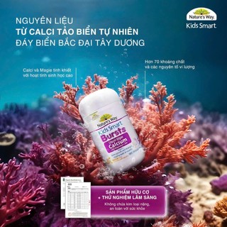 [ Chính Hãng ] Canxi hữu cơ tảo biển Nature's Way  Kids Smart Bursts Liquid Algae Calcium With Lọ 30