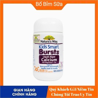 [ Chính Hãng ] Canxi hữu cơ tảo biển Nature's Way  Kids Smart Bursts Liquid Algae Calcium With Lọ 30