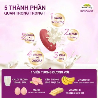 [ Chính Hãng ] Canxi hữu cơ tảo biển Nature's Way  Kids Smart Bursts Liquid Algae Calcium With Lọ 30