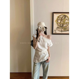 𝗙𝗶𝗻𝗻 𝗟𝗶𝗻𝗲𝗻  |LY LINEN| Áo Linen lệch vai nhún eo