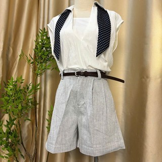 [HÀNG QC] Quần Short nữ ống rộng lưng cao VINTAGE cạp chun kèm thắt lưng chất bố mền xược cao cấp phong cách Chic Bchun