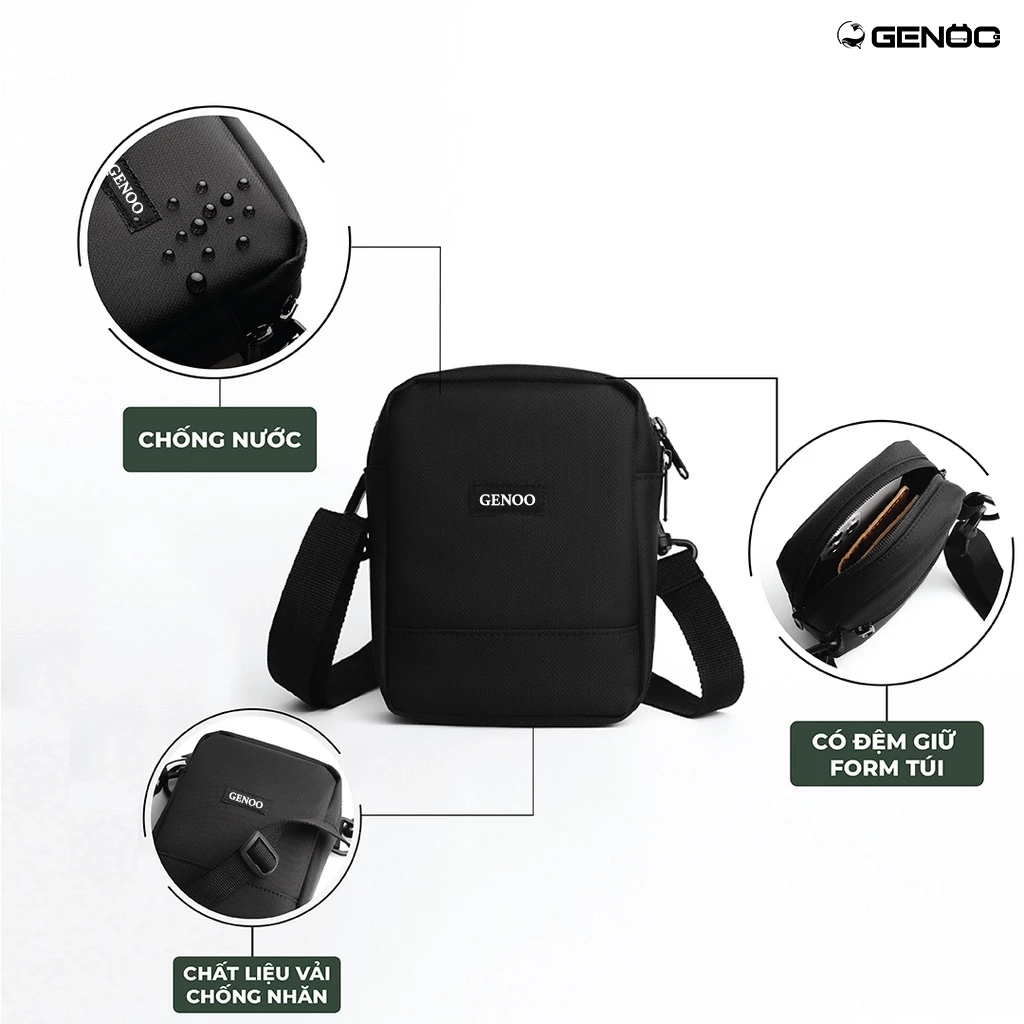 Túi Đeo Chéo Minibag Nam Nữ Unisex Nhỏ Gọn Nhiều Ngăn Tiện Dụng Vải Oxford Nhập Khẩu Chống Thấm Nước