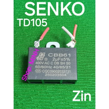 TỤ quạt Senko TD105 zin theo máy – tụ 2uF, tụ quạt trần đảo Senko TD105
