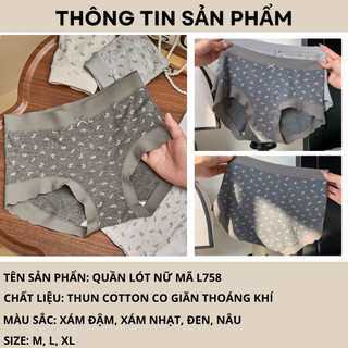 Quần lót nữ cotton cao cấp kháng khuẩn khử mùi 10A, Quần chip nữ cạp cao tôn dáng gợi cảm L758
