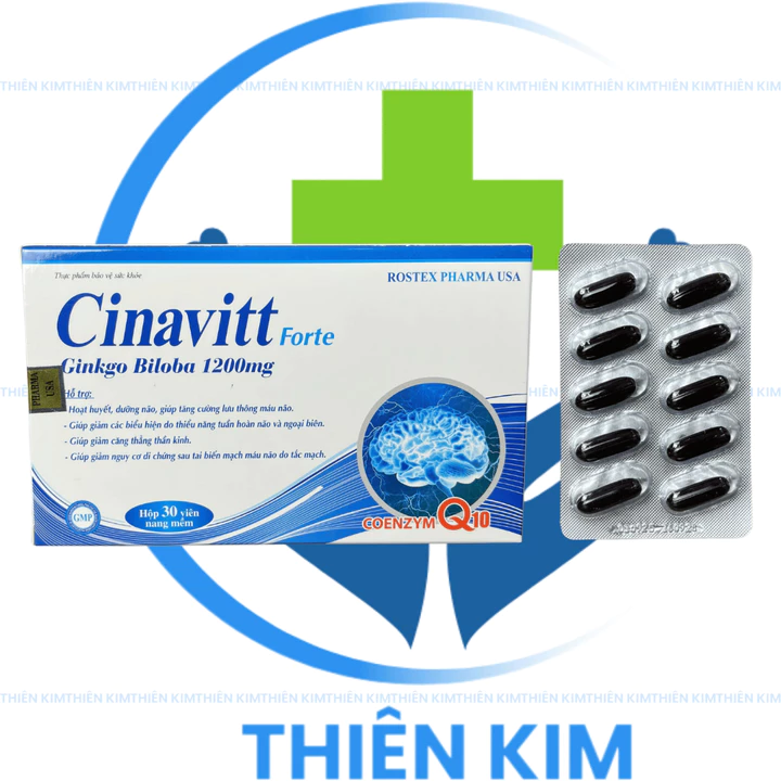 Hoạt huyết dưỡng não Ginkgo Biloba Extract 1200mg - Hộp 30 viên (Cinavitt)