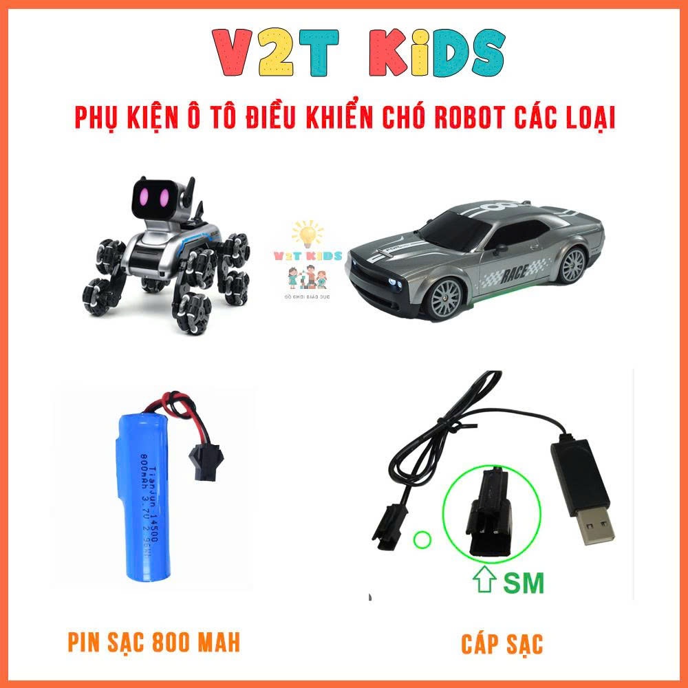 Pin sơ cua và dây sạc đồ chơi