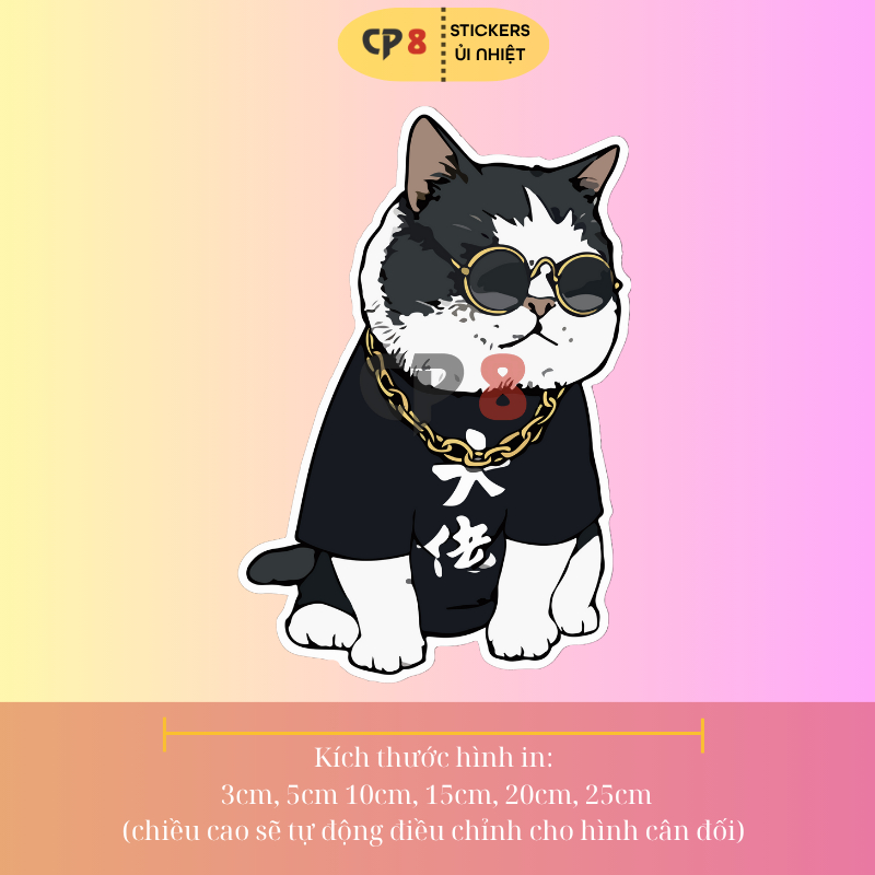 Bộ Hình In, Ủi Nhiệt Sticker Mèo Ngộ Nghĩnh 01 - CP8 PET Sticker