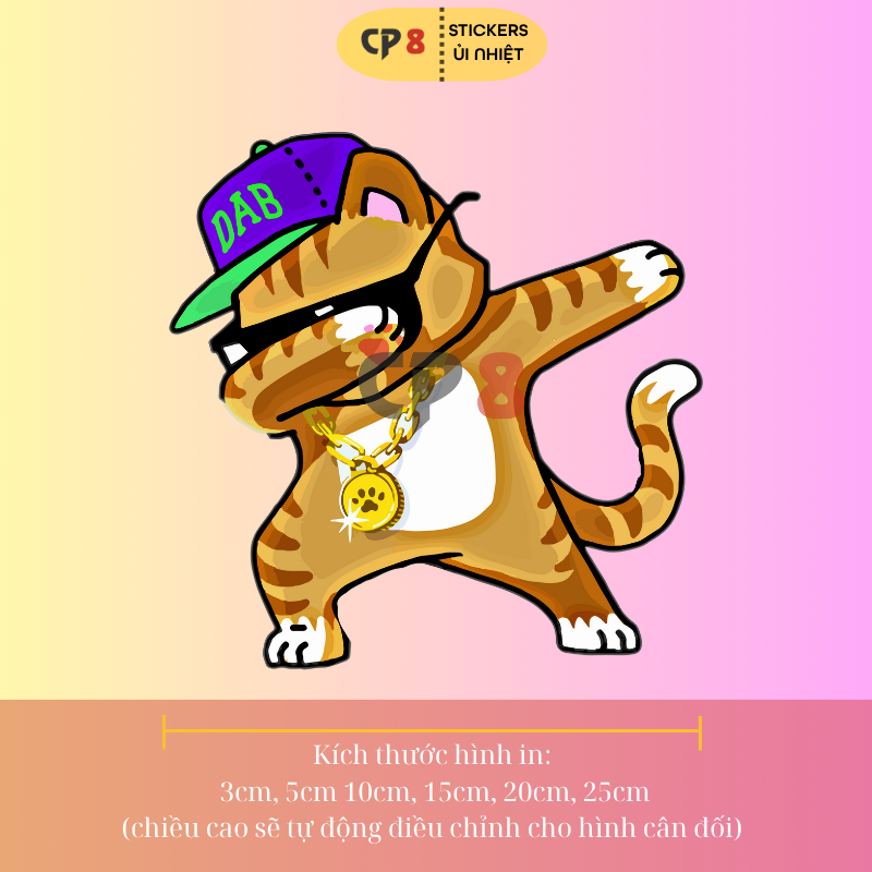 Bộ Hình In, Ủi Nhiệt Sticker Mèo Ngộ Nghĩnh 01 - CP8 PET Sticker