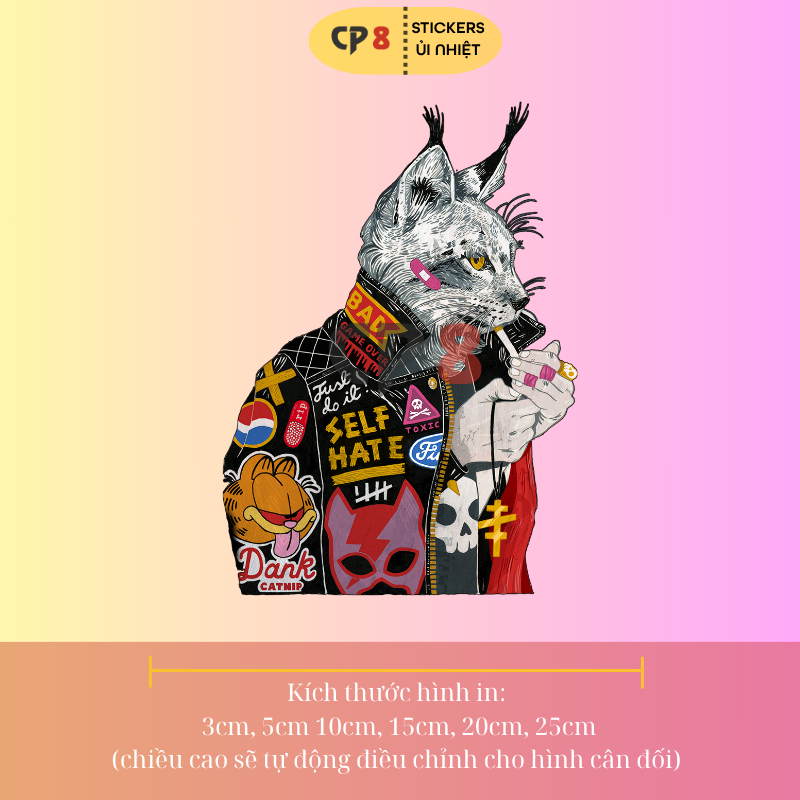 Bộ Hình In, Ủi Nhiệt Sticker Mèo Ngộ Nghĩnh 01 - CP8 PET Sticker