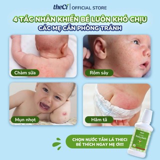 Nước Tắm Thảo Dược theCi, Thảo Dược Thiên Nhiên, Giúp Làm Sạch Da, Làm Dịu Và Ngăn Ngừa Rôm Sảy An Toàn Cho Bé 0M 200ML