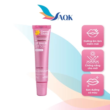 Son dưỡng môi chống nắng Cancer Council Raspberry Lip Balm SPF50+ (15g) - Bảo vệ khỏi nắng vừa giữ môi ẩm mịn tự nhiên