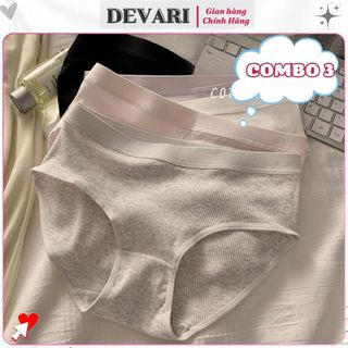 COMBO 5 Quần lót nữ cotton gân tăm dày dặn cạp vừa tôn dáng gợi cảm kiểu dáng basic DEVARI L2416