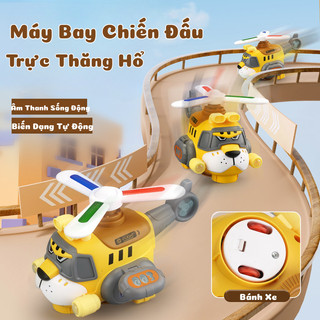 Đồ Chơi Chó Máy Bay Trực Thăng Tháo Rời Được Các Bộ Phận, Có Đèn, Nhạc Vui Nhộn, Di Chuyển Tự Động, Xoay Tròn 360 Độ