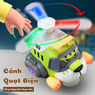 Đồ Chơi Chó Máy Bay Trực Thăng Tháo Rời Được Các Bộ Phận, Có Đèn, Nhạc Vui Nhộn, Di Chuyển Tự Động, Xoay Tròn 360 Độ