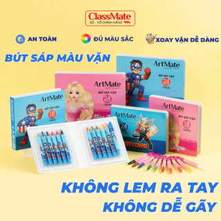 Bút Sáp Màu Vặn Classmate 12/18/ 24 Chiếc Màu Hữu Cơ An Toàn Hạn Chế Gãy Không Bị Vụ Màu