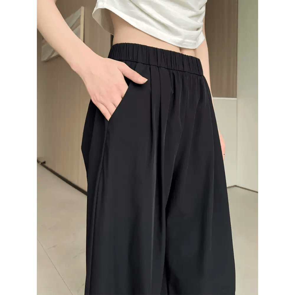 Quần Dài Đi Làm Đi Chơi Cạp Chun To Mặc Êm Bigsize Nữ Thiết Kế Suông Ống Rộng Giúp Che Khuyết Điểm Q558