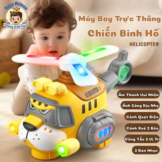 Đồ Chơi Chó Máy Bay Trực Thăng Tháo Rời Được Các Bộ Phận, Có Đèn, Nhạc Vui Nhộn, Di Chuyển Tự Động, Xoay Tròn 360 Độ