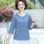 Áo Thun Nữ Trung Niên Dài Tay Thanh Lịch SM09