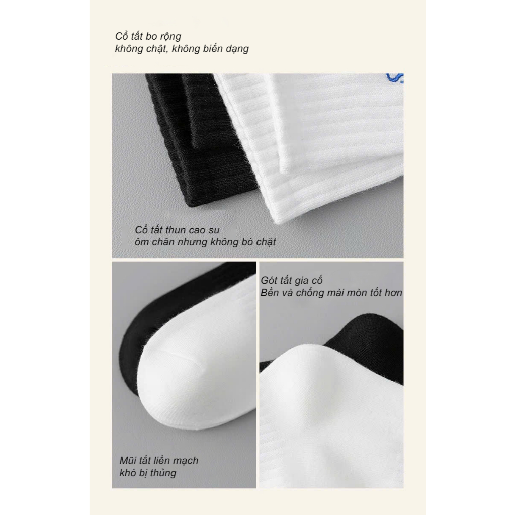 Tất vớ nam nữ style Hàn Quốc hiện đại dễ phối đồ, chất liệu mềm mại thoáng khí - Ekiu Shop