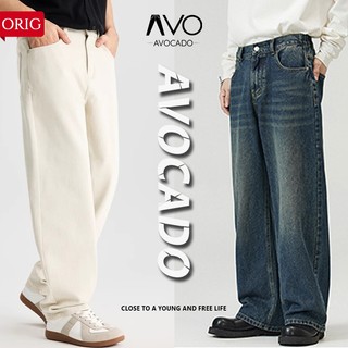 Quần Jean bò baggy nam nữ Xanh Đen RETRO Avocado ống rộng dáng suông xuông cạp cao nam bigsize 27-36