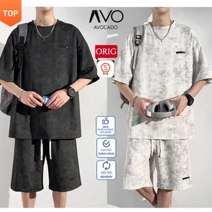 Đồ Bộ Quần áo Thể Thao Nam Nữ mùa hè cộc tay mặc ở nhà Chất Cotton cao cấp không nhăn xù thấm mồ hôi Avocado