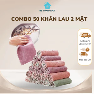 Combo 50 Khăn lau đa năng 2 mặt siêu thấm nước