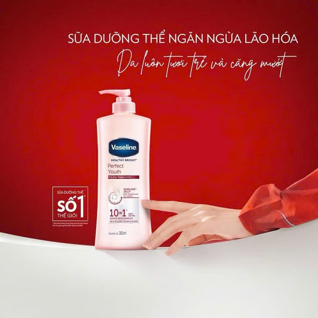 Sữa dưỡng thể da sáng tức thì Vaseline 350ml/chai