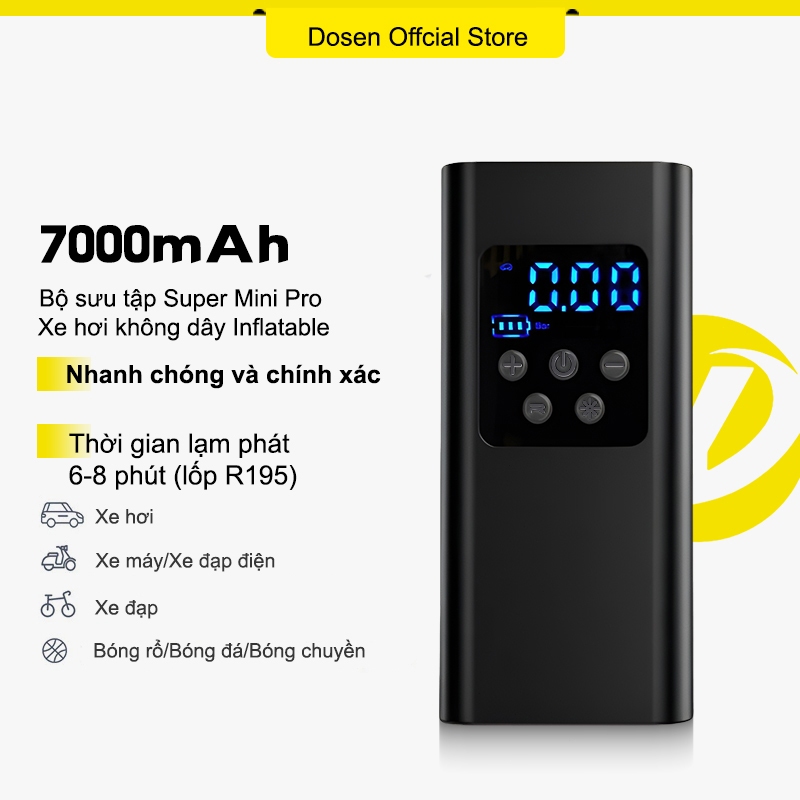 DOSEN Pro Máy bơm hơi lốp với đồng hồ đo áp suất lốp kỹ thuật số và đèn LED, Máy nén khí cho ô tô và xe đạp xe máy | BigBuy360 - bigbuy360.vn
