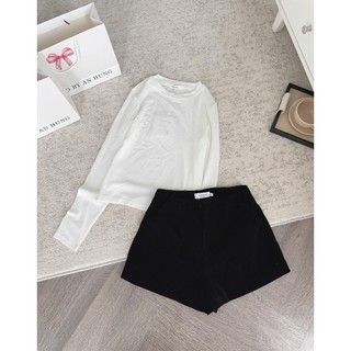 Quần Short Nữ Nhung Cạp Cao Ống Rộng Khóa Sau 247store Quần Đùi Nhung 2 Lớp Màu Đen Thời Trang QnhungN79