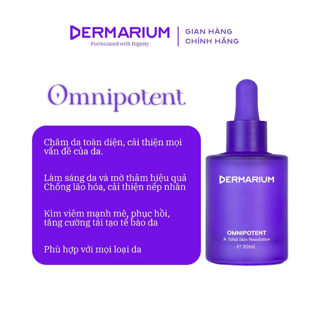 Serum Niacinamide Dermarium OMNIPOTENT Total Skin Resolution Hỗ Trợ Dưỡng Sáng, Mờ Thâm, Kiểm Soát Dầu 10ml/30ml