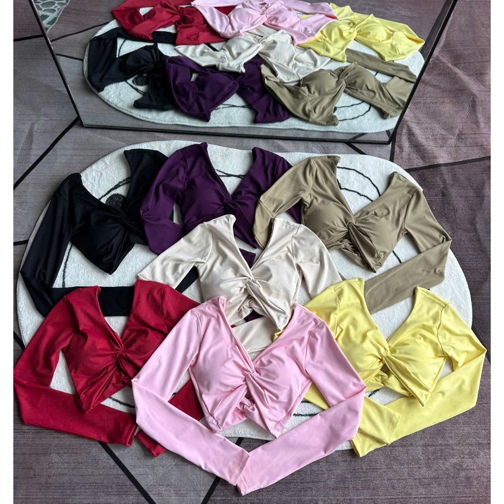 Áo Croptop Tay DÀI XOẮN NGỰC D15 HOTHISPORT