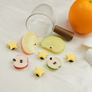 Bộ 8 Sticker, Charm 3D chủ đề Táo lát nhựa cứng gắn Dép Sục, Cá Sấu Mita JB-396