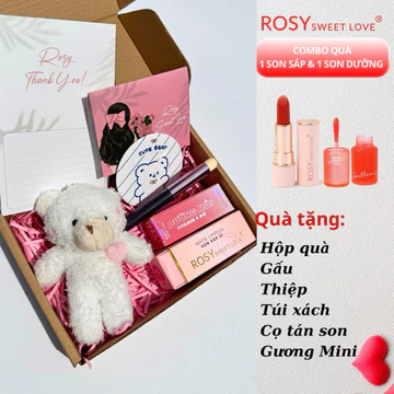 [ SET QUÀ ] Combo Son Sáp Lì Rosy và Son Dưỡng vitamin e đỏ, Rosy Sweet Love quà tặng bạn gái,mẹ,cô giáo