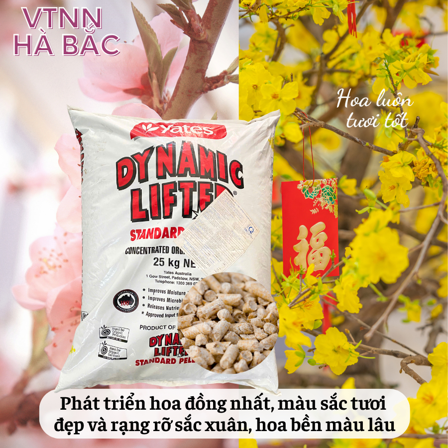 Phân Hữu Cơ Dynamic Lifter Nhập Khẩu Úc, bón cho hoa hồng, hoa mai và cây kiểng bonsai - Bao 25kg