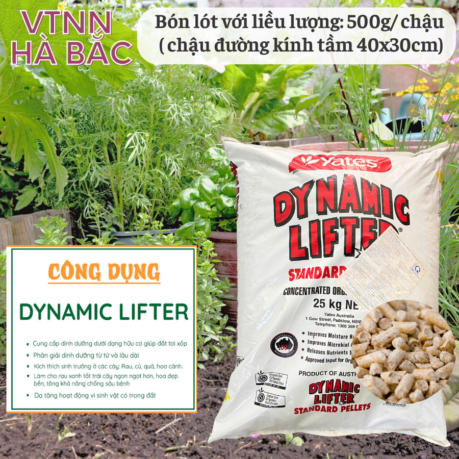 Phân Hữu Cơ Dynamic Lifter Nhập Khẩu Úc, bón cho hoa hồng, hoa mai và cây kiểng bonsai - Bao 25kg