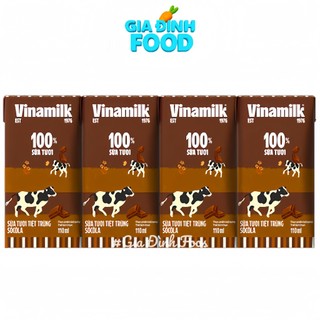 Sữa Tươi 100% Vinamilk Lốc 4 Hộp 110ml [Date Mới] ship siêu tốc