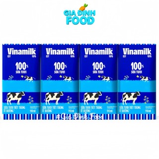 Sữa Tươi 100% Vinamilk Lốc 4 Hộp 110ml [Date Mới] ship siêu tốc