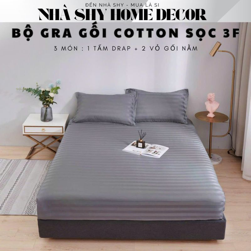 Bộ ga giường và vỏ gối Cotton 3F - Set ga gối cotton Khách Sạn, Nhà Nghỉ, Homestay chuyên dùng - Nhà Shy Home Decor