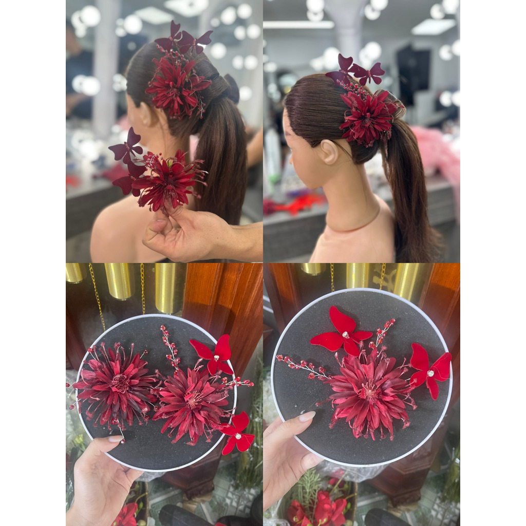 Kẹp tóc cô dâu hoa xinh tua rua hạt lấp lánh |PHUKIENCUOIYENLINH