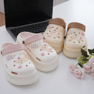 Dép nữ, dép sục đế cao 5.5cm XIXITIAO kèm 8 Sticker Mèo Cá Mita kiểu sandal CSM-14