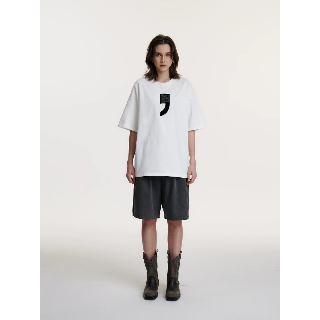 Áo thun Stee Cổ tròn DẤU PHẨY-COMMA Localbrand ICVCVNI Unisex Cotton