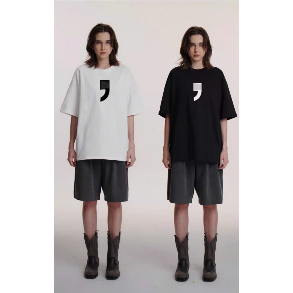 Áo thun Stee Cổ tròn DẤU PHẨY-COMMA Localbrand ICVCVNI Unisex Cotton