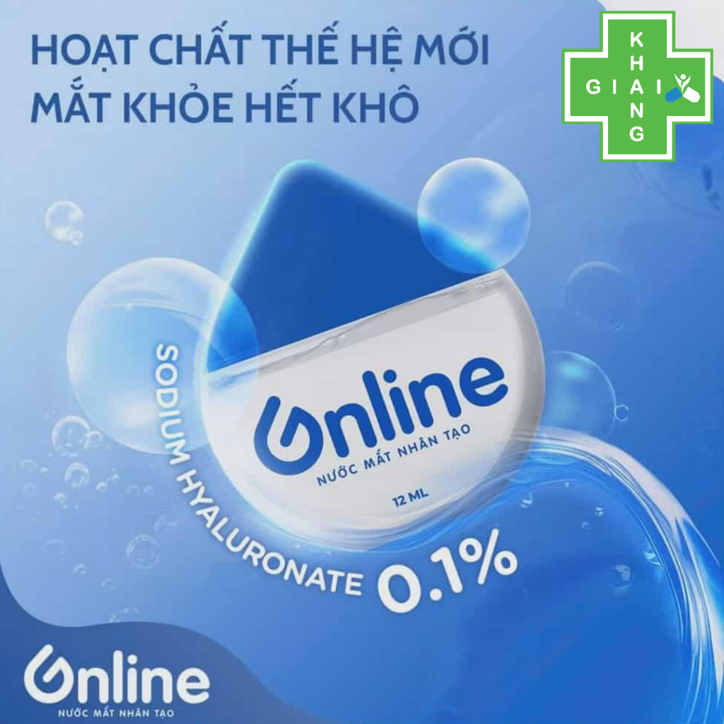 Dung dịch nhỏ mắt Online giúp giảm khô mắt, mờ mắt, chảy nước mắt. Người bạn đồng hành của dân văn phòng (Chai 12ml)