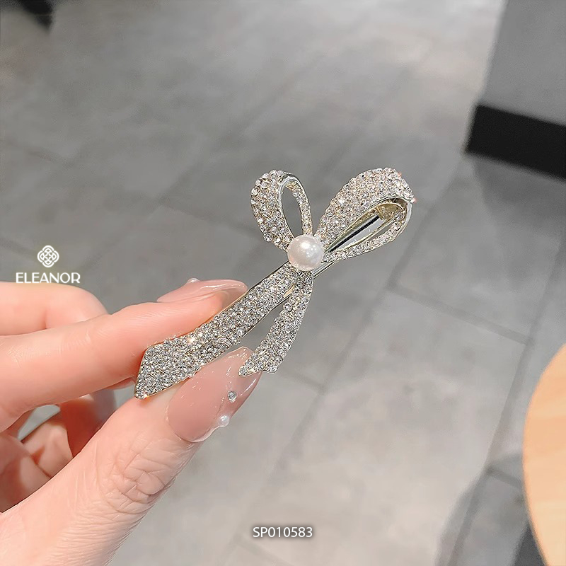 Kẹp tóc nữ Eleanor Accessories hình nơ đính đá sang trọng phụ kiện tóc kẹp tóc mái 10583