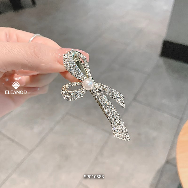 Kẹp tóc nữ Eleanor Accessories hình nơ đính đá sang trọng phụ kiện tóc kẹp tóc mái 10583