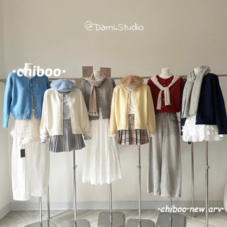 𝜗𝜚𝐃𝐚𝐦𝐢 𝐒𝐭𝐮𝐝𝐢𝐨𝜗𝜚 x Cadigang Thêu Nổi Cúc Chất Len Dày Dặn Đầm Tay Ấm Áp Tone Màu Pastel QCCC (Ảnh thật )