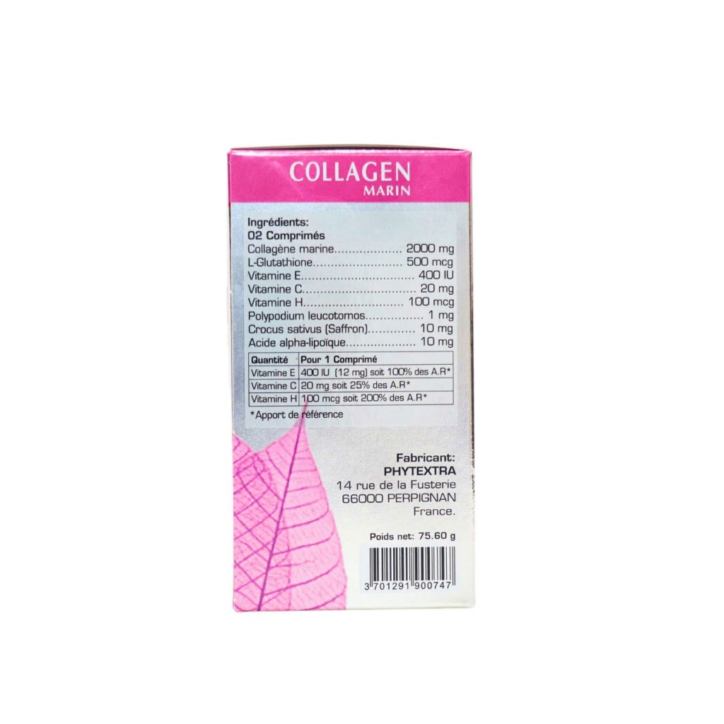 Viên Uống Collagen Marin hộp 60 viên – Đẹp da, chống lão hóa tăng cường chức năng thải độc gan