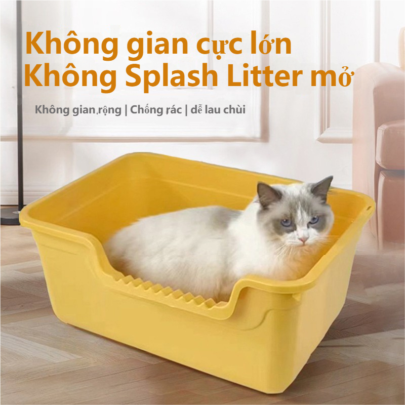 Khay Chậu vệ sinh cho mèo lớn đến 10 kg kèm xẻng - Khay cát vệ sinh cho mèo