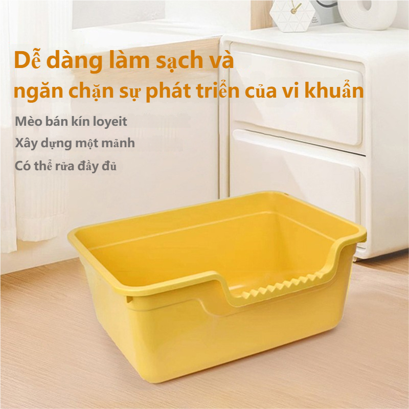 Khay Chậu vệ sinh cho mèo lớn đến 10 kg kèm xẻng - Khay cát vệ sinh cho mèo